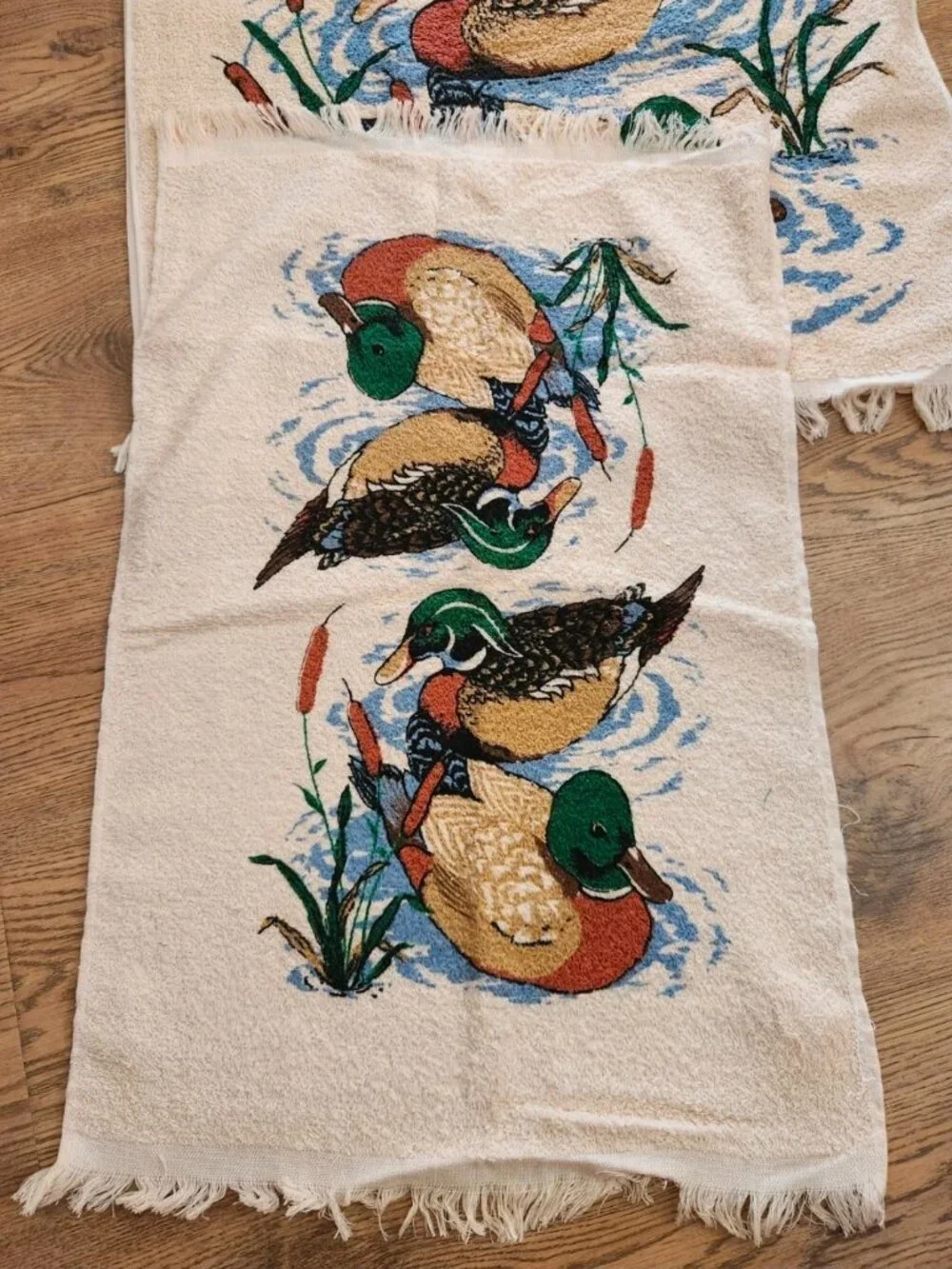 Vintage 80s Mallord Duck Cannon Towel Set